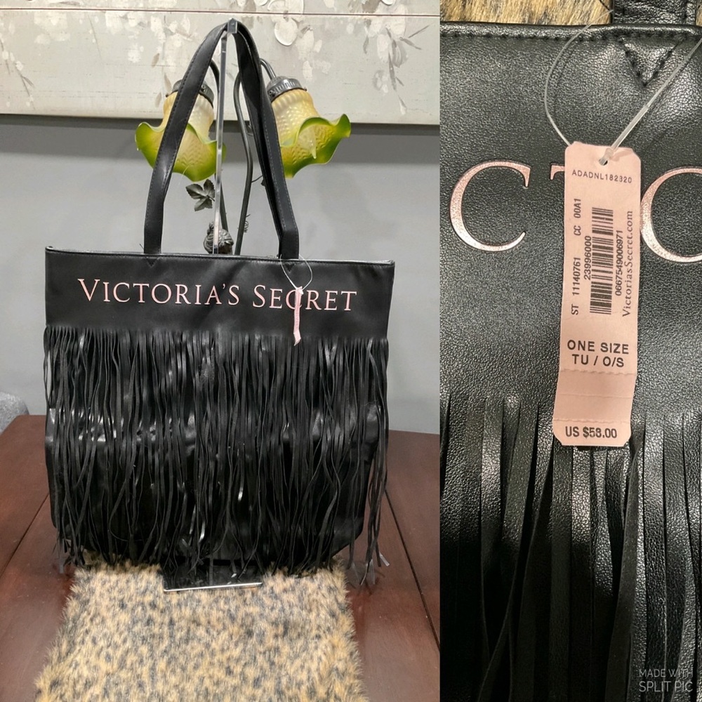NWT EXTRA LARGE VICTORIAS‎ SECRET FRINGED BAG